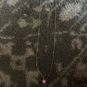 Elegant Silver Necklace with Pink Gemstone